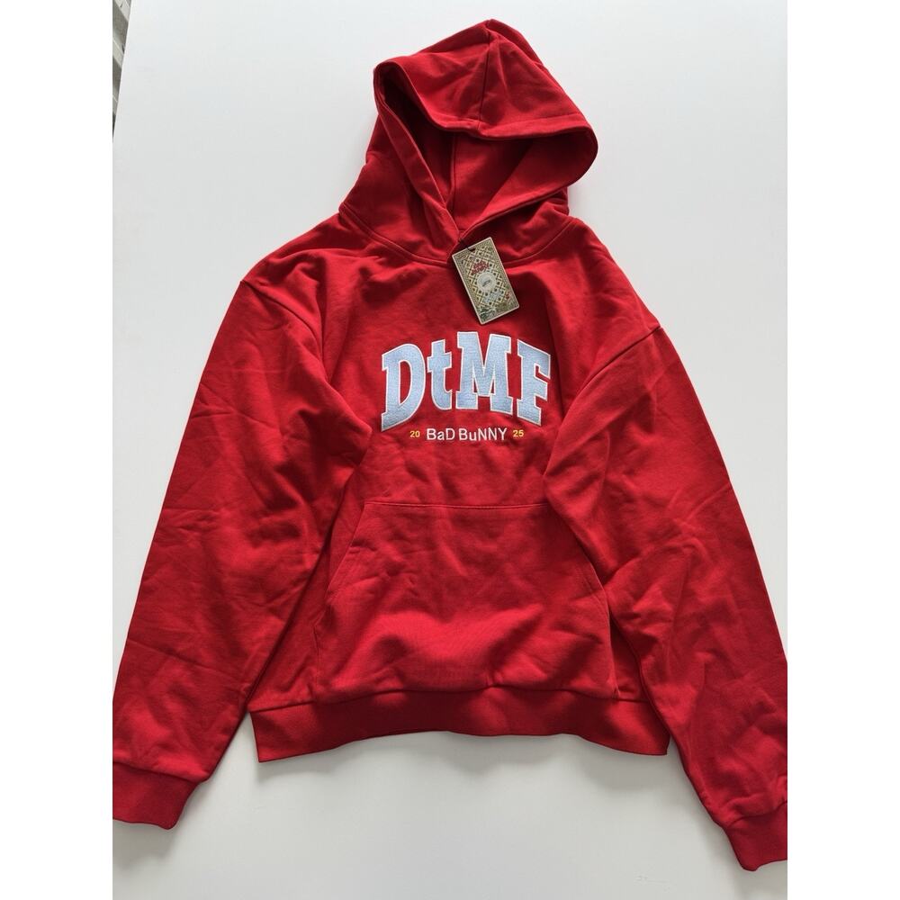 Bad Bunny Merch DTMF Red Hoodie unisex Puerto Rico Exclusive Medium